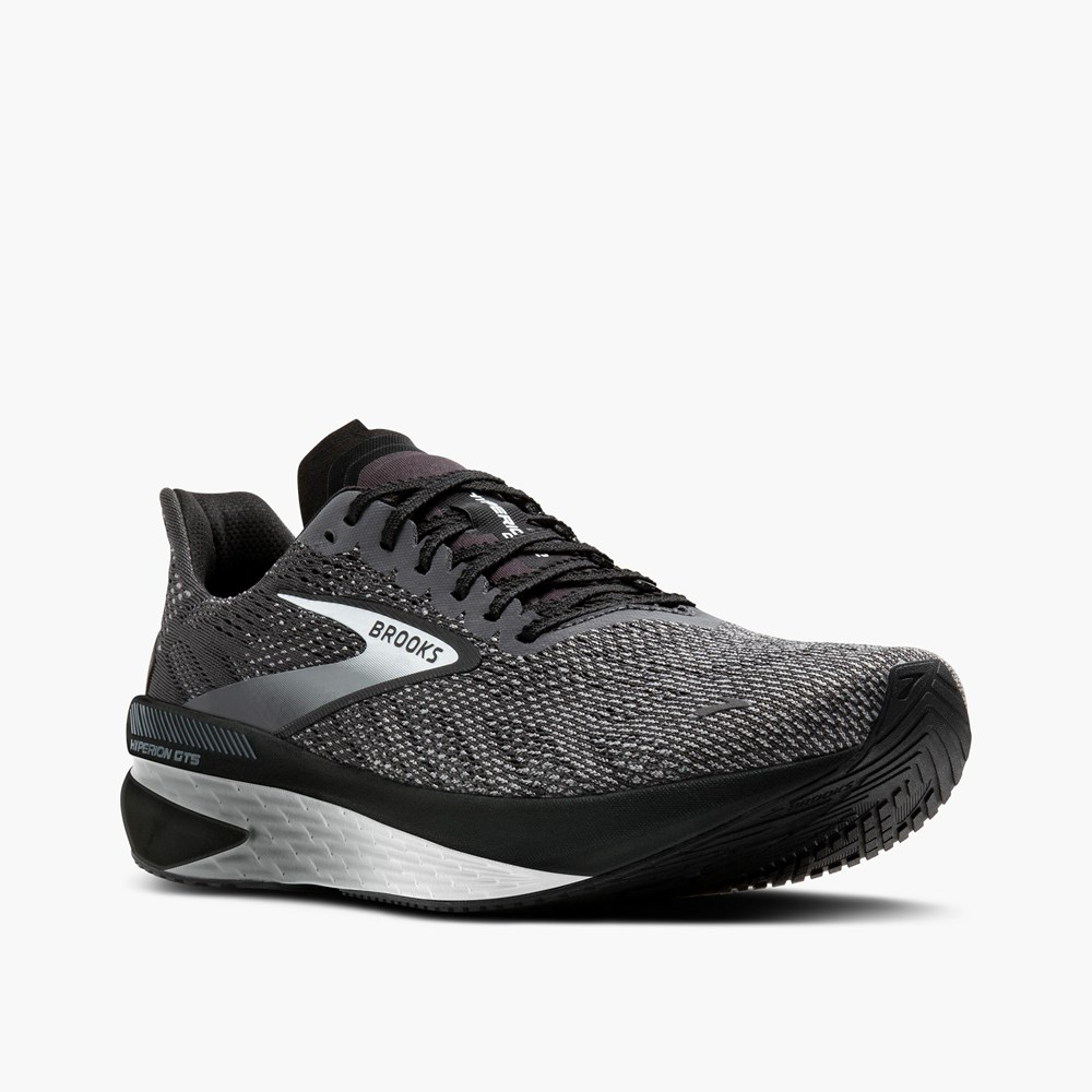 Chaussures Running Route Brooks Hyperion GTS 2 Noir Grise Homme | YRD-2049191